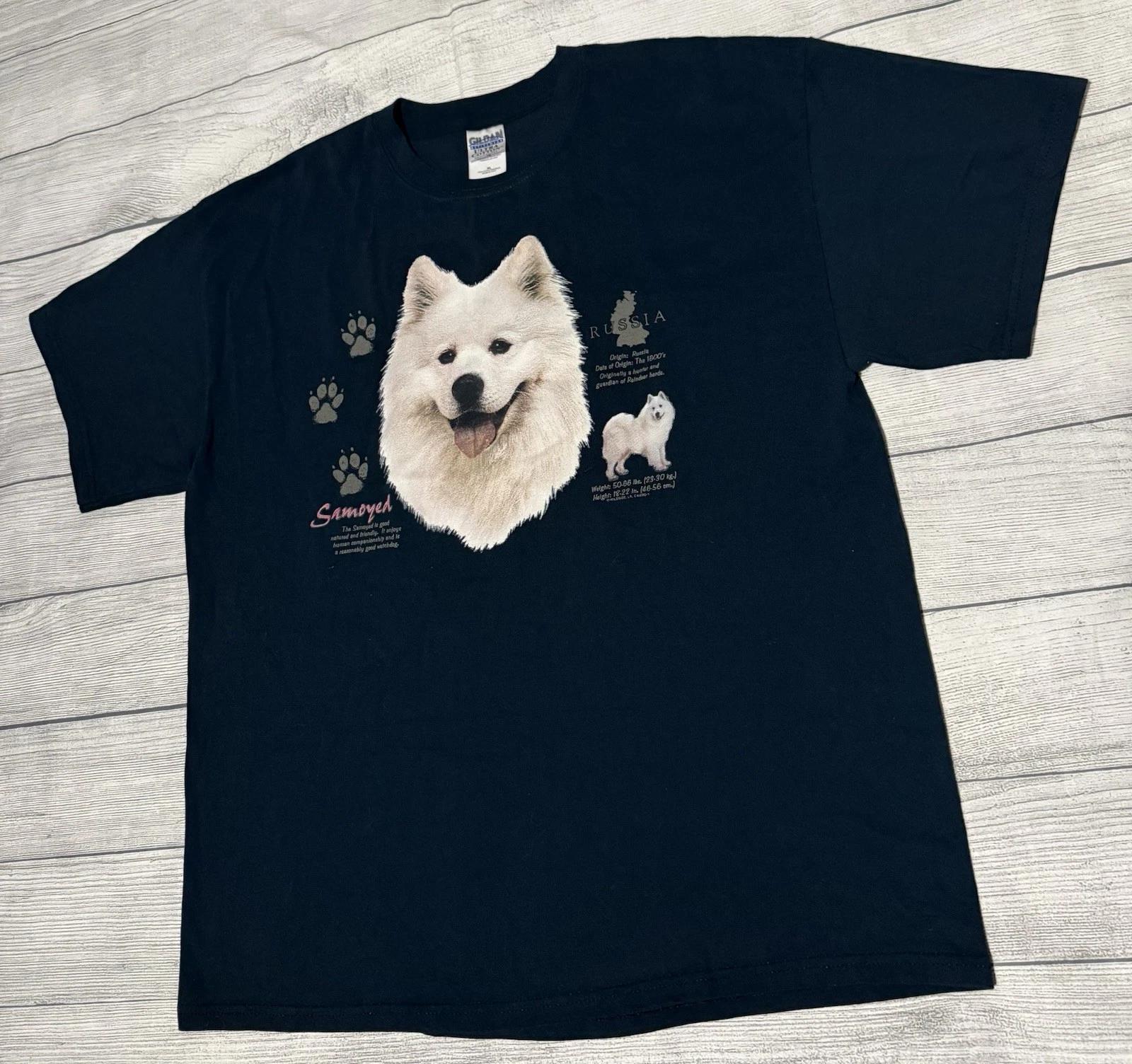 Vintage Samoyed Dog Animal Art T-Shirt Mens Size XL Black 90s Wildside Gildan 2XL
Vintage Samoyed Dog Animal Art T-Shirt Mens Size XL Black 90s Wildside Gildan 2XL