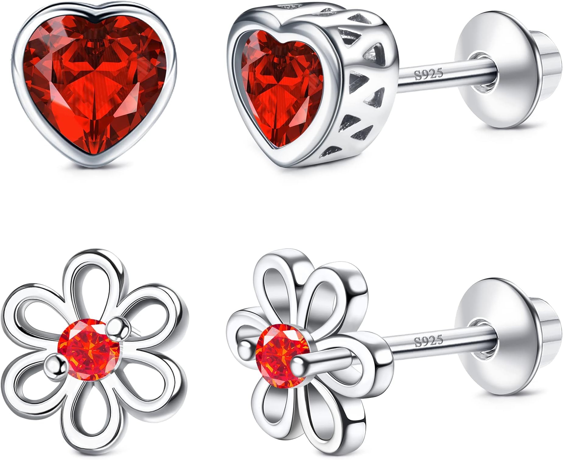 2 Pairs of Silver 925 Screw Back Earring Stud Tragus Cartilage Piercing Center Flower CZ Screw for Women Jewelry
2 Pairs of Silver 925 Screw Back Earring Stud Tragus Cartilage Piercing Center Flower CZ Screw for Women Jewelry