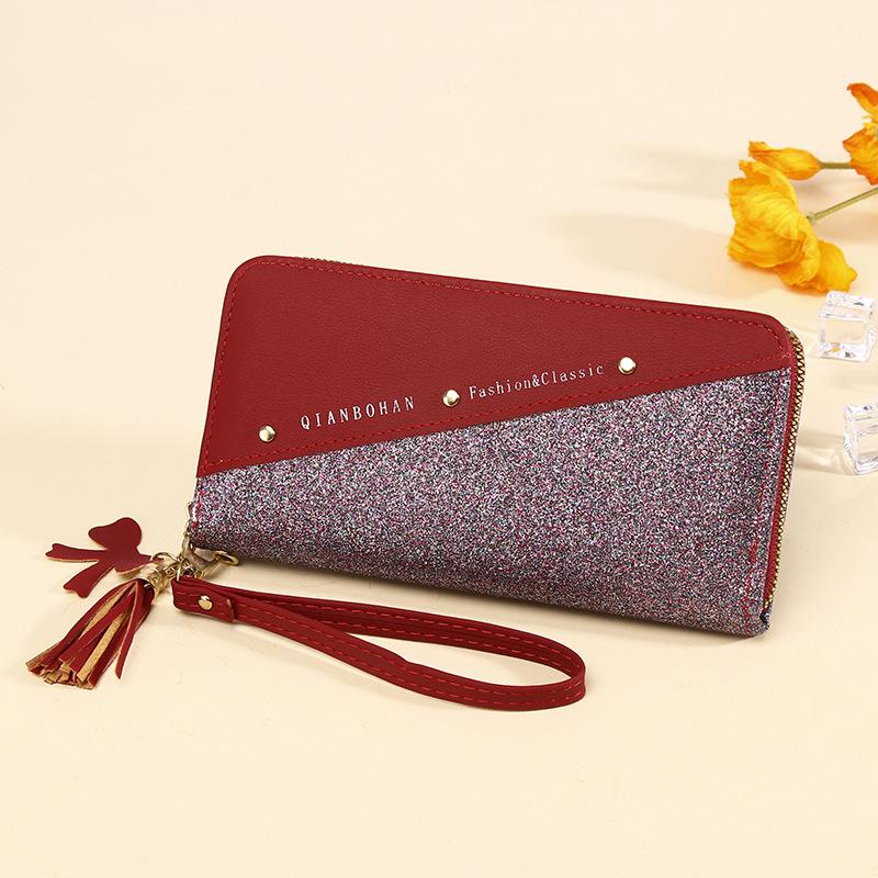 Women s Patchwork Color Block Clutch Wallet with Tassel, Long Zipper, and Large Capacity for Phone and Coins вина червоного кольору
Women s Patchwork Color Block Clutch Wallet with Tassel, Long Zipper, and Large Capacity for Phone and Coins вина червоного кольору