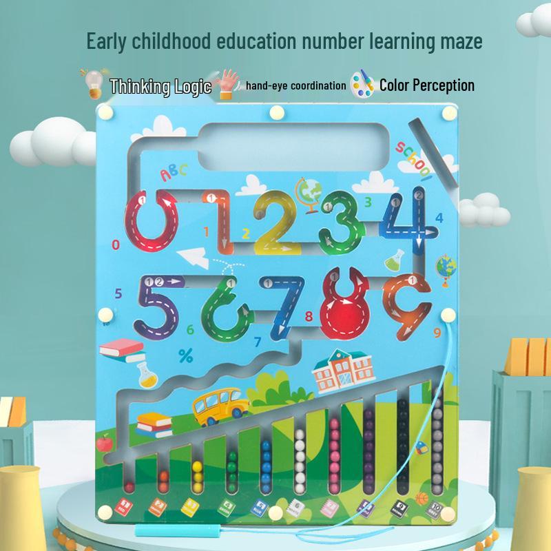 Educational Magnetic Bead Maze Toy for Kids - Wooden Number Recognition with Magnetic Pen Control
Educational Magnetic Bead Maze Toy for Kids - Wooden Number Recognition with Magnetic Pen Control