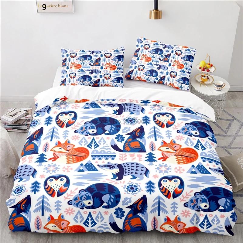 Домашний текстиль, комплект постельного белья с рисунком скандинавских лесных животных, пододеяльник с наволочкой, двуспальное постельное белье размера Queen King 135x200cm
Домашний текстиль, комплект постельного белья с рисунком скандинавских лесных животных, пододеяльник с наволочкой, двуспальное постельное белье размера Queen King 135x200cm