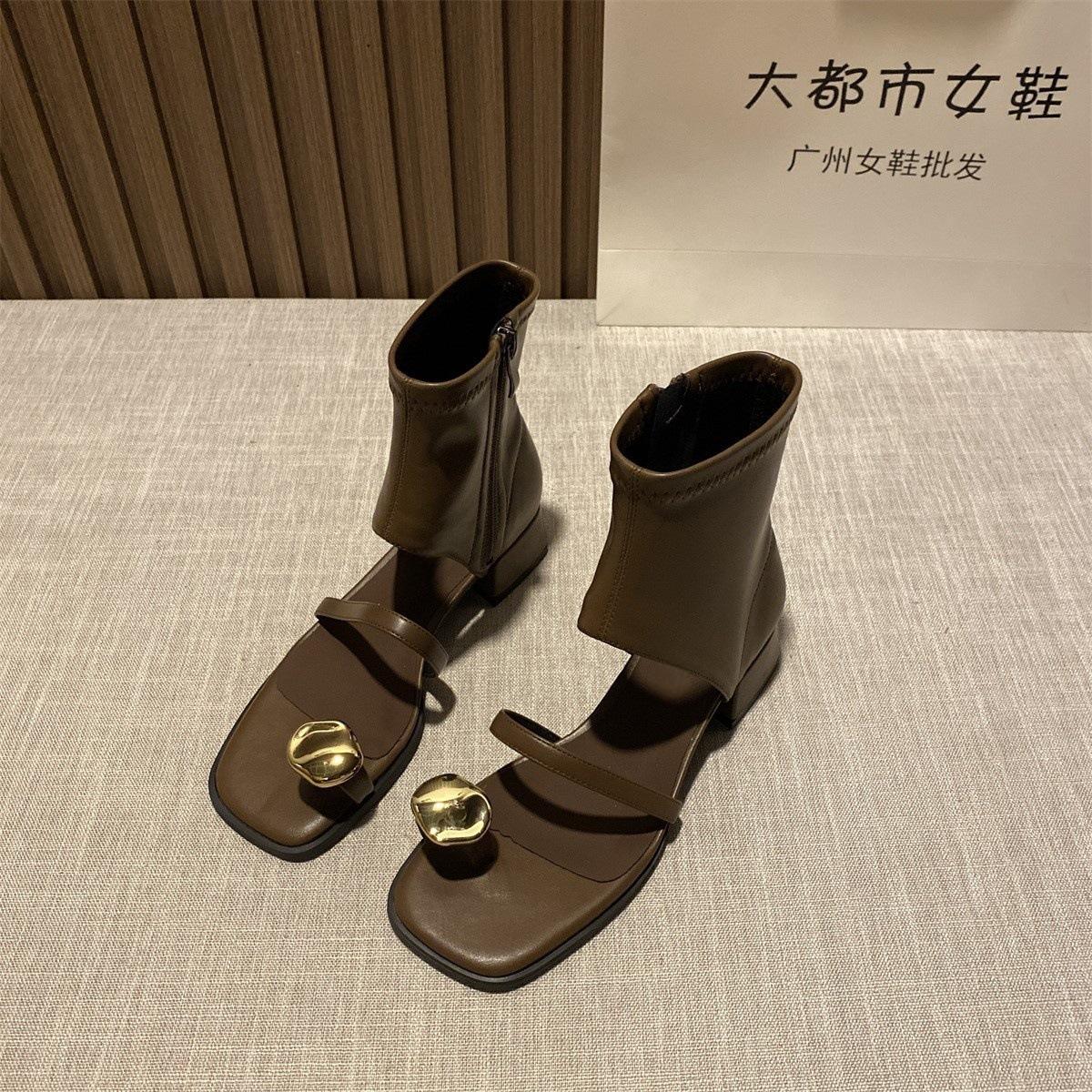 Fashion Design Sensation Black Sandals Women 2025Summer Square Head Thick Heel Bootie Hollow Out Side Zipper Toe Short Boot Korean Style 35
Fashion Design Sensation Black Sandals Women 2025Summer Square Head Thick Heel Bootie Hollow Out Side Zipper Toe Short Boot Korean Style 35