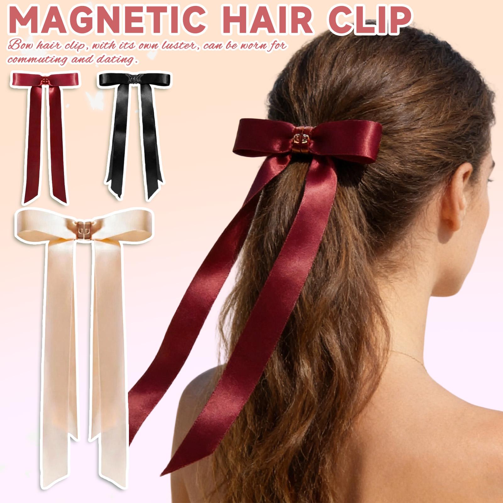 Magnetic Hair Clip With, Featuring A Detachable Satin Ballet Ribbon Hair Clip, Worn At The Nape Of The Neck. One Size
Magnetic Hair Clip With, Featuring A Detachable Satin Ballet Ribbon Hair Clip, Worn At The Nape Of The Neck. One Size