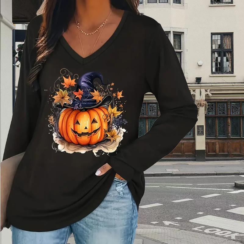 Pumpkin Cartoon Print Women Tshirts Ladies Tops Long Sleeve V-neck Pullover Femme T-shirts T Shirt For Women 8XL сірий
Pumpkin Cartoon Print Women Tshirts Ladies Tops Long Sleeve V-neck Pullover Femme T-shirts T Shirt For Women 8XL сірий