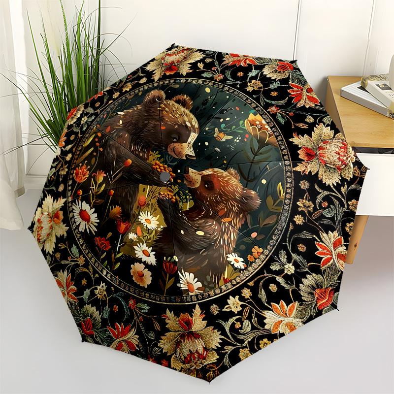 Bears, FloralThemed Automatic Opening and Closing Umbrella 8 Ribs, Suitable for Leisure and Going Out, Outdoor Accessory, Gothic Style, Fa
Bears, FloralThemed Automatic Opening and Closing Umbrella 8 Ribs, Suitable for Leisure and Going Out, Outdoor Accessory, Gothic Style, Fa