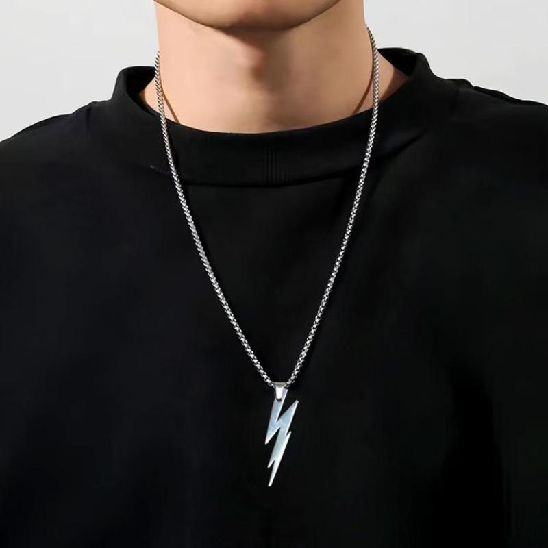 Hip Hop Stainless Steel Lightning Necklace, Men’s Streetwear Edgy Pendant, Statement Jewelry Gift 55cm
Hip Hop Stainless Steel Lightning Necklace, Men’s Streetwear Edgy Pendant, Statement Jewelry Gift 55cm