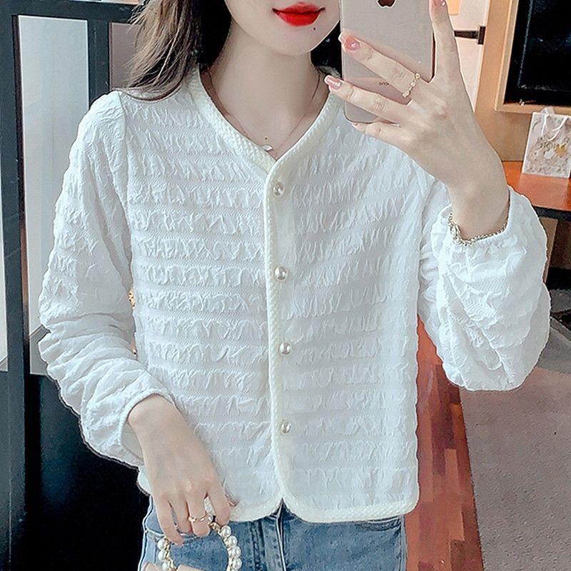 Новый стиль, вязаный V-образный вырез, пуговицы, модный однотонный универсальный повседневный топ с длинным рукавом S белый
Новый стиль, вязаный V-образный вырез, пуговицы, модный однотонный универсальный повседневный топ с длинным рукавом S белый