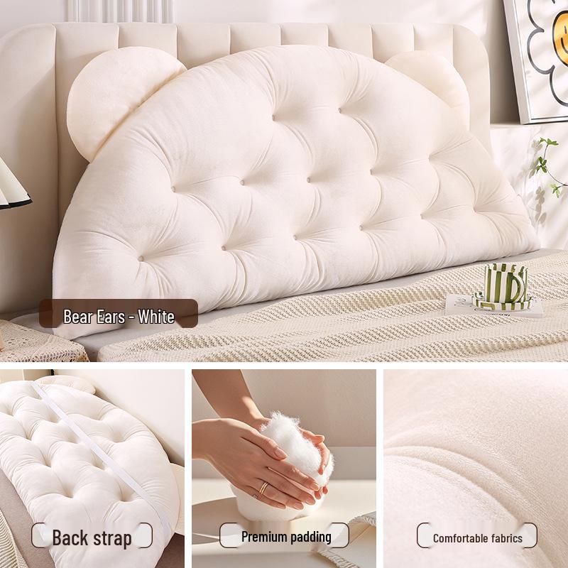 Bear Ear Headboard Cushion: Large Backrest Pillow for Bedroom or Sofa, Soft Upholstery, Double Person Lumbar Support 90x45x15 cm (with straps)
Bear Ear Headboard Cushion: Large Backrest Pillow for Bedroom or Sofa, Soft Upholstery, Double Person Lumbar Support 90x45x15 cm (with straps)