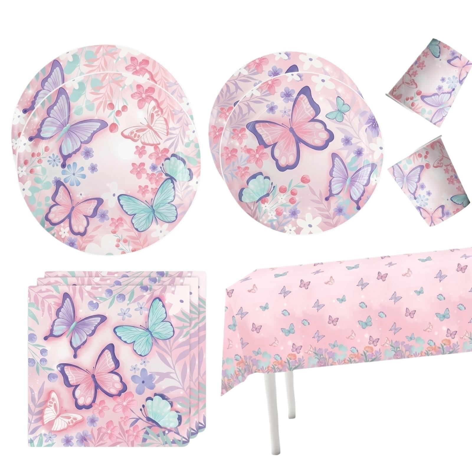 Butterfly Theme Birthday Party Supplies Set Includes Plates Cups Napkins Tablecloth for Kids Party Decoration Tableware Kit One Size
Butterfly Theme Birthday Party Supplies Set Includes Plates Cups Napkins Tablecloth for Kids Party Decoration Tableware Kit One Size