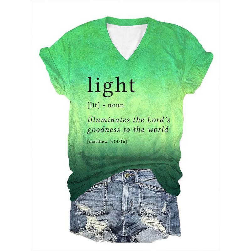 Spring and summer gradient English letter pattern 3D digital printing trend new cross-border sleeve fashion trend V-neck shirt 3402 S
Spring and summer gradient English letter pattern 3D digital printing trend new cross-border sleeve fashion trend V-neck shirt 3402 S
