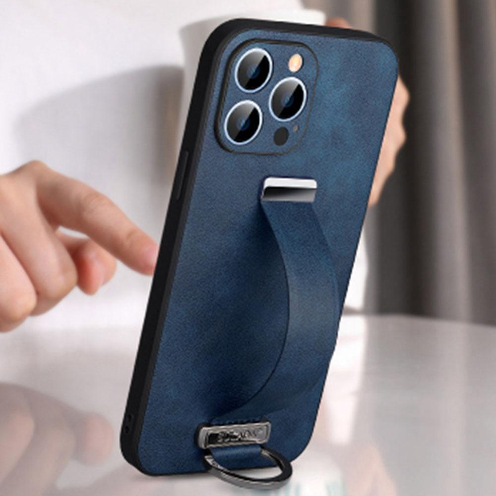 SULADA Fashion Series for iPhone 14 Pro Retractable Wristband Kickstand Phone Case Crazy Horse Texture Leather Coated PC+TPU Cover Blue
SULADA Fashion Series for iPhone 14 Pro Retractable Wristband Kickstand Phone Case Crazy Horse Texture Leather Coated PC+TPU Cover Blue