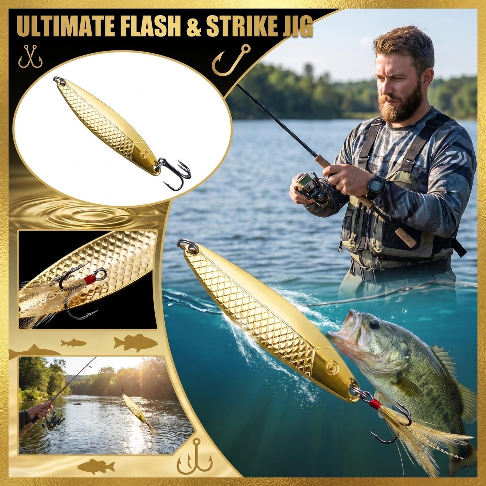 Fishing Spoon Lure Bionic Metal Spoon Lure Long Casting Fishing Bait with Treble Hook for Freshwater Saltwater Fishing one size
Fishing Spoon Lure Bionic Metal Spoon Lure Long Casting Fishing Bait with Treble Hook for Freshwater Saltwater Fishing one size