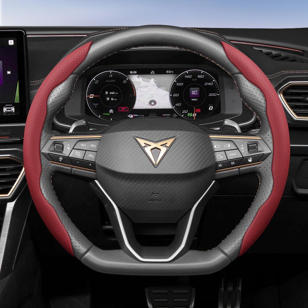 Suitable for Cupra Breathable Leather Steering Wheel Cover with Segmented Quick-Release Design, Non-Slip and Durable, for Models Such as Formentor, L
Suitable for Cupra Breathable Leather Steering Wheel Cover with Segmented Quick-Release Design, Non-Slip and Durable, for Models Such as Formentor, L