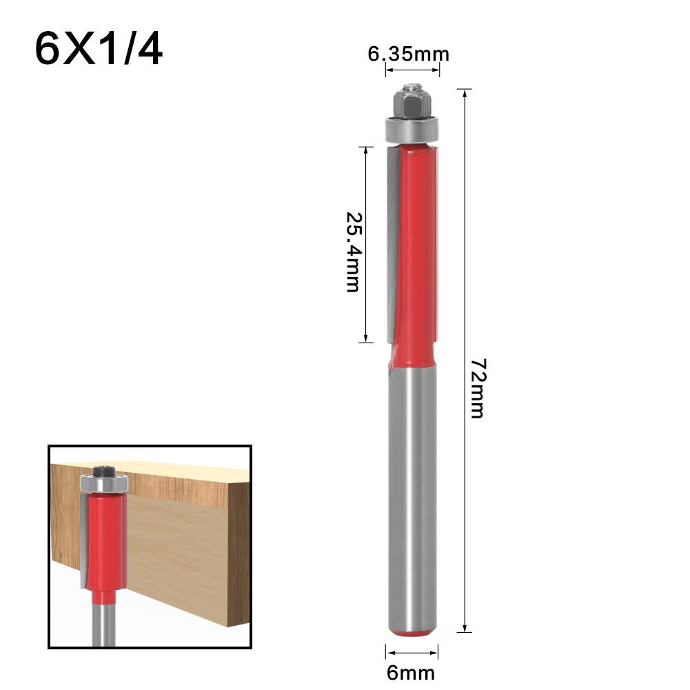 1/4Pc 6mm 1/4 Shank Flush Trim Router Bits End Mill For Wood Lengthened Trimming Cutters With Bearing Woodworking Tool End Mill 05
1/4Pc 6mm 1/4 Shank Flush Trim Router Bits End Mill For Wood Lengthened Trimming Cutters With Bearing Woodworking Tool End Mill 05