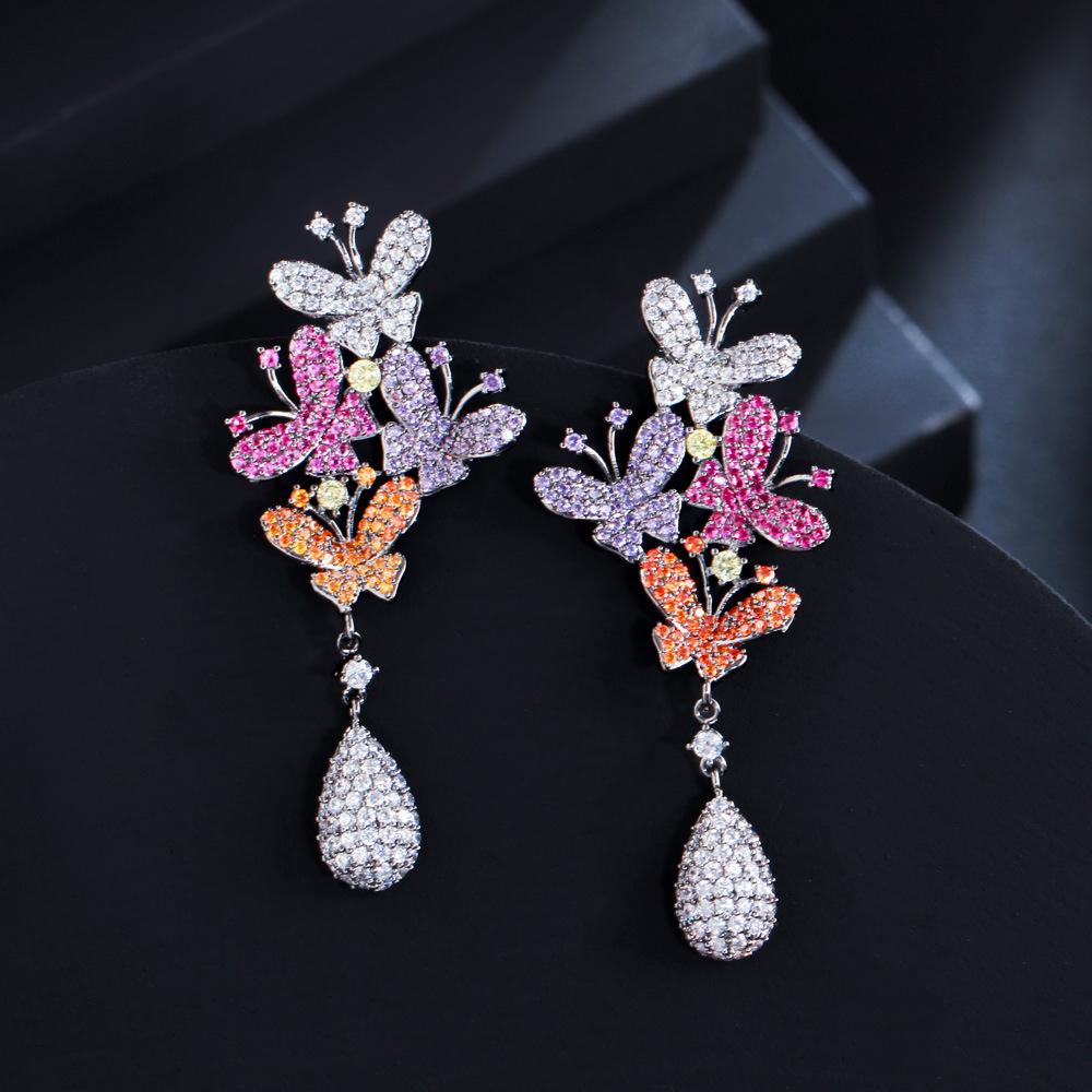 Elegant Temperament French Court Style Heavy Industry Colored Zircon Butterfly Earrings, Personalized Insect Retro Earrings
Elegant Temperament French Court Style Heavy Industry Colored Zircon Butterfly Earrings, Personalized Insect Retro Earrings