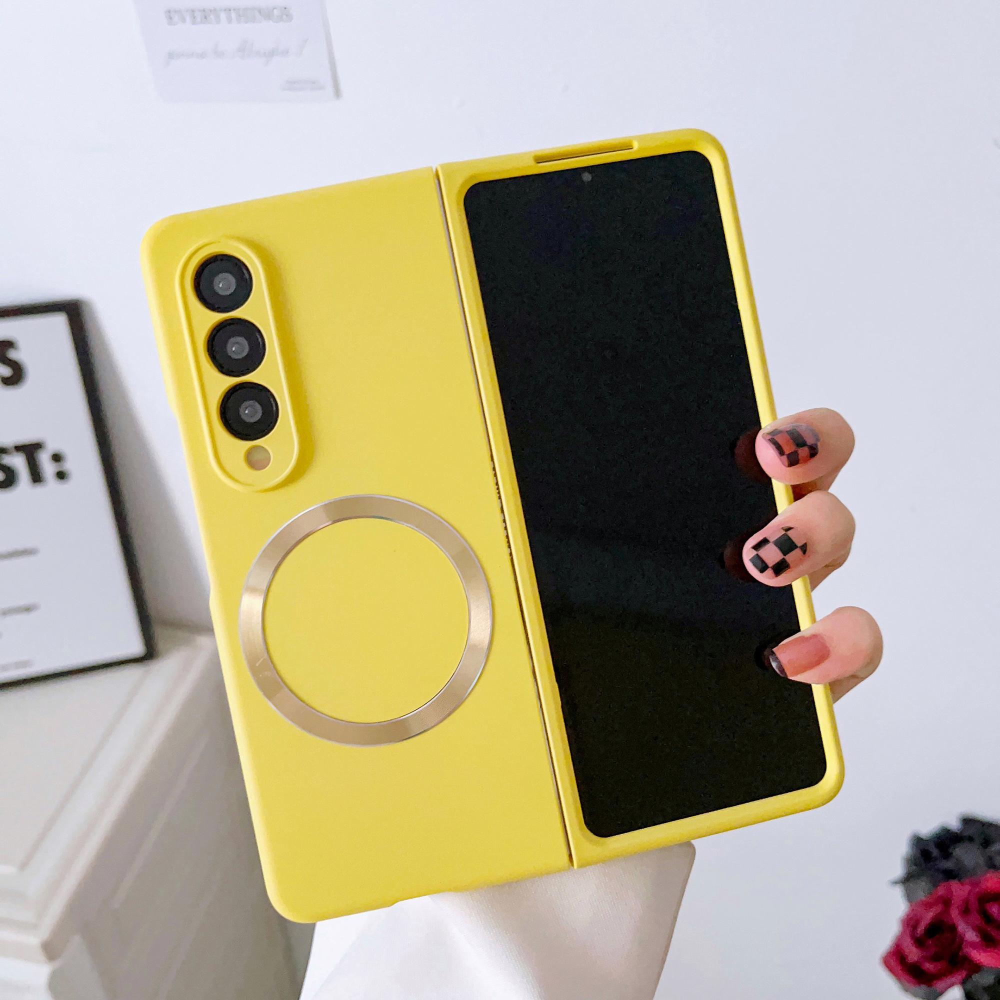 For Samsung Galaxy Z Fold4 5G Phone Cover,Magnetic Skin-touch Feeling Hard PC Case Compatible with MagSafe Yellow
For Samsung Galaxy Z Fold4 5G Phone Cover,Magnetic Skin-touch Feeling Hard PC Case Compatible with MagSafe Yellow