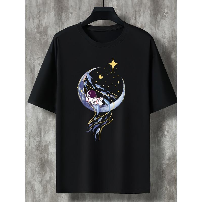 European sizes Men s Casual Trendy Moon Astronaut Graphic Print Comfortable Crew Neck Short Sleeve T-shirt, Oversized Loose Clothing XL
European sizes Men s Casual Trendy Moon Astronaut Graphic Print Comfortable Crew Neck Short Sleeve T-shirt, Oversized Loose Clothing XL