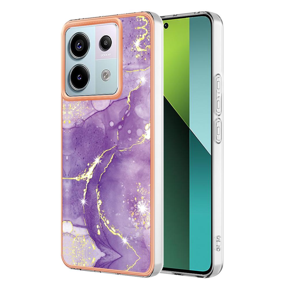 For Xiaomi Redmi Note 13 Pro 5G/Poco X6 5G TPU Case with IMD Marble Pattern Electroplated Back Cover Purple 002
For Xiaomi Redmi Note 13 Pro 5G/Poco X6 5G TPU Case with IMD Marble Pattern Electroplated Back Cover Purple 002