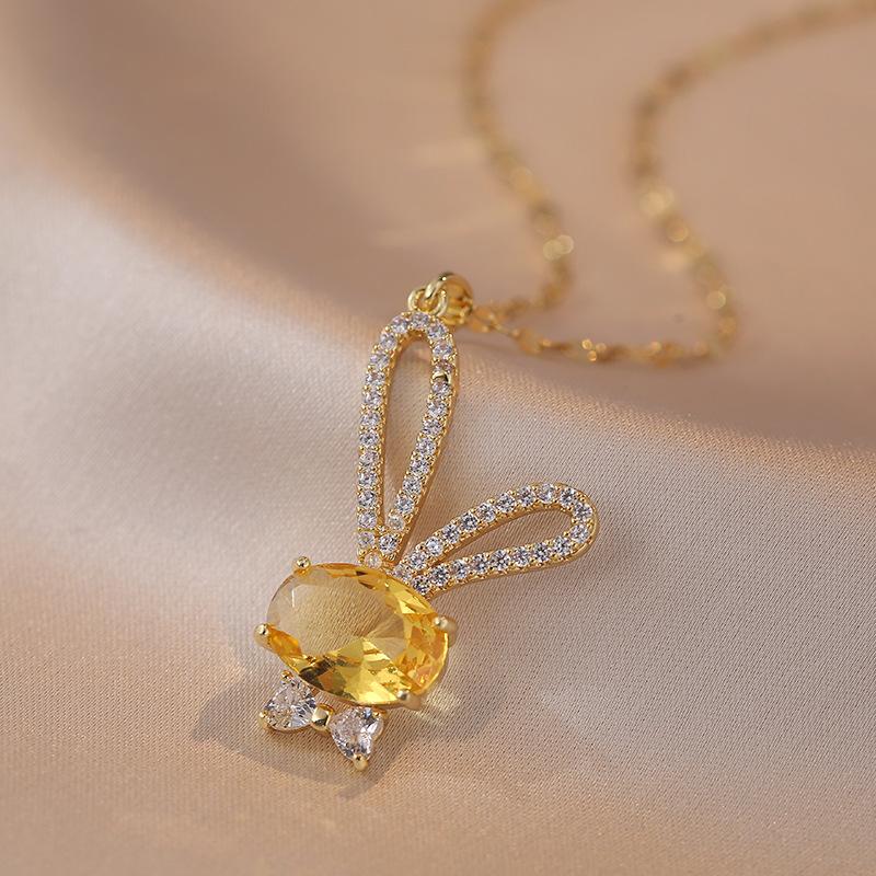 Подвеска-ожерелье в форме кролика для женщин, модная цепочка из нержавеющей стали, ожерелья с цирконием, свадебные украшения для вечеринок жёлтый
Подвеска-ожерелье в форме кролика для женщин, модная цепочка из нержавеющей стали, ожерелья с цирконием, свадебные украшения для вечеринок жёлтый