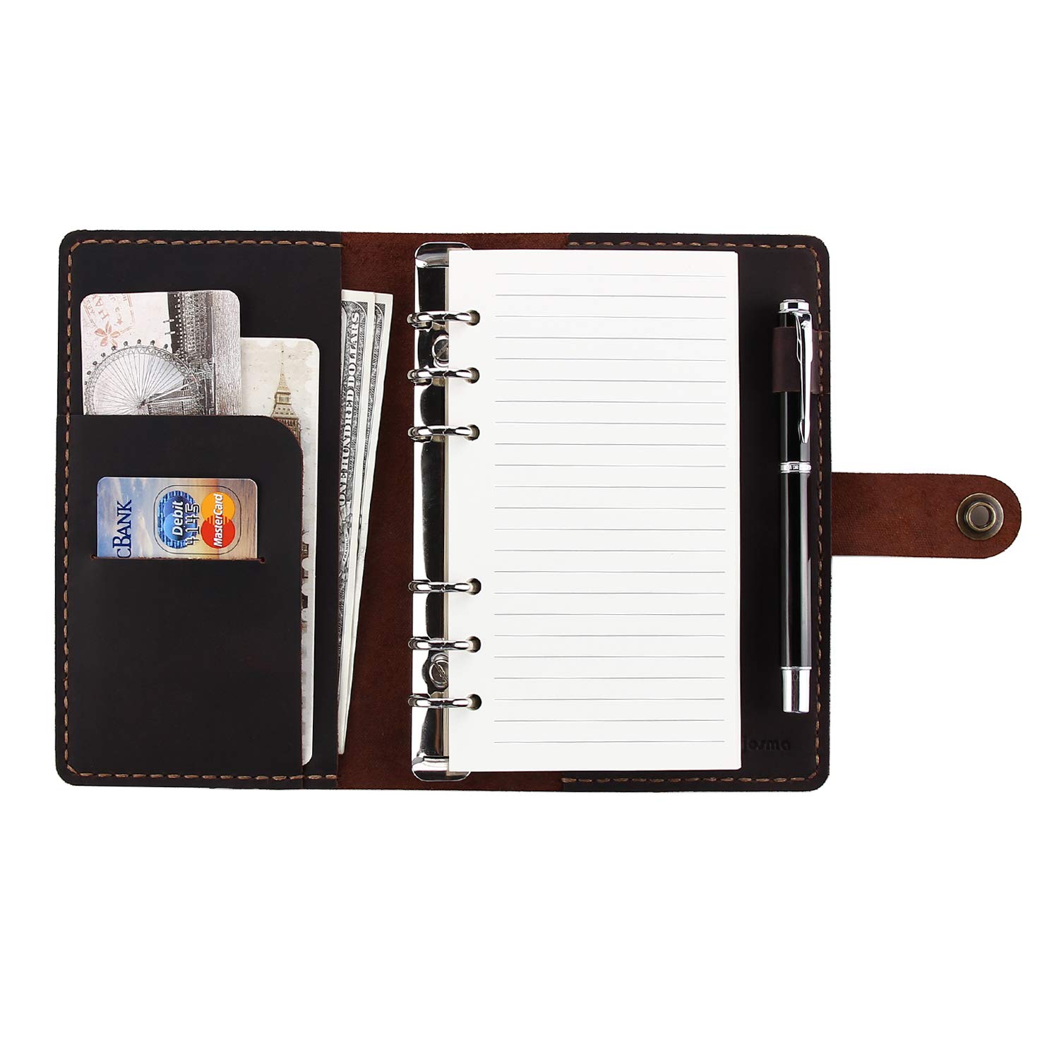 CEETOL System Genuine Leather Craftsman 6 with Pen Genuine Leather Business Schedule Book Блокнот, блокнот, ручна робота, A6, отвори, тримач, блокнот, темно-коричневого кольору
CEETOL System Genuine Leather Craftsman 6 with Pen Genuine Leather Business Schedule Book Блокнот, блокнот, ручна робота, A6, отвори, тримач, блокнот, темно-коричневого кольору