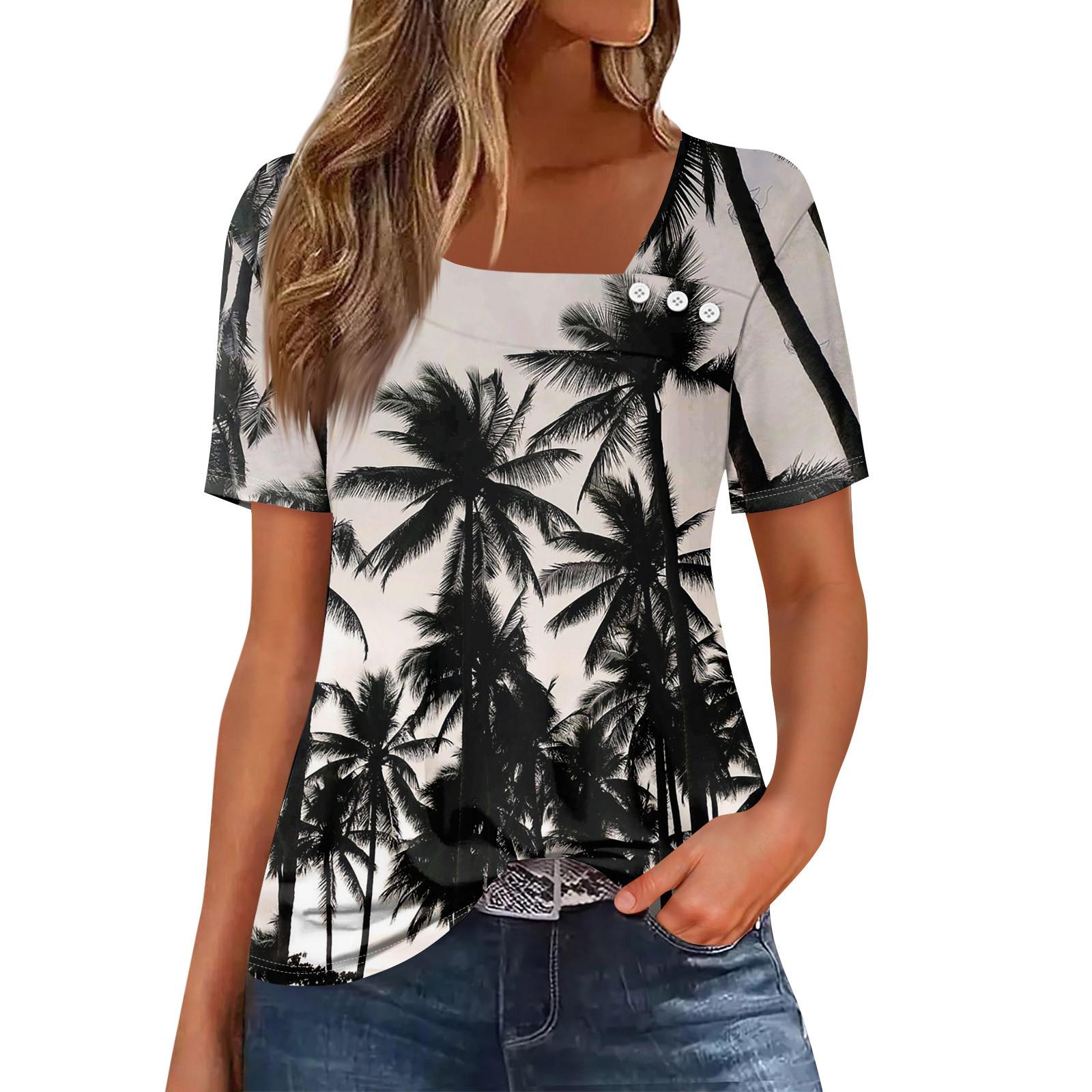 Женская повседневная футболка с асимметричным вырезом и коротким рукавом, декоративная пуговица L
Женская повседневная футболка с асимметричным вырезом и коротким рукавом, декоративная пуговица L