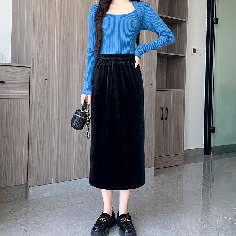 Черная бархатная облегающая юбка-миди с разрезом сзади - Женская маленькая, Коллекция Осень/Зима 2025 XXL for 145-160 lbs
Черная бархатная облегающая юбка-миди с разрезом сзади - Женская маленькая, Коллекция Осень/Зима 2025 XXL for 145-160 lbs