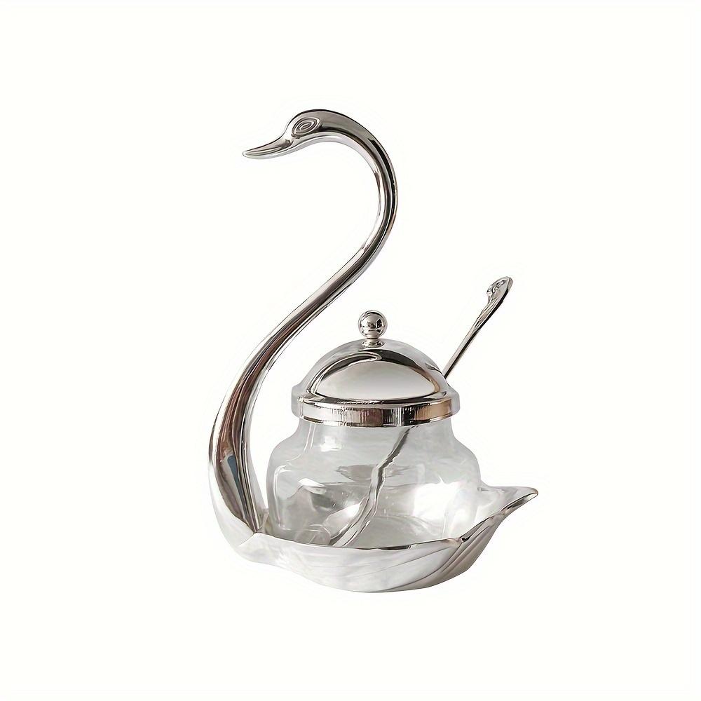 European Style Alloy Swan Sugar Bowl Spice Jar with Glass New Home Hotel Zinc Alloy Condiment Box срібний
European Style Alloy Swan Sugar Bowl Spice Jar with Glass New Home Hotel Zinc Alloy Condiment Box срібний