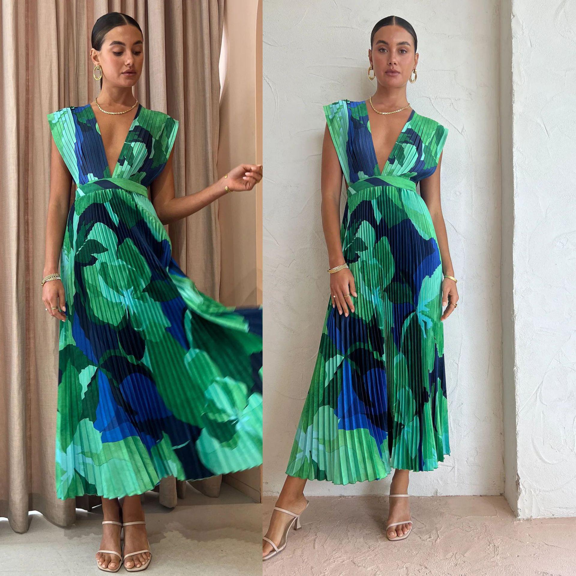 New Spring/Summer Pleated Sleeveless Casual Dress for Women - European & American Style, Perfect for Vacation Medium
New Spring/Summer Pleated Sleeveless Casual Dress for Women - European & American Style, Perfect for Vacation Medium