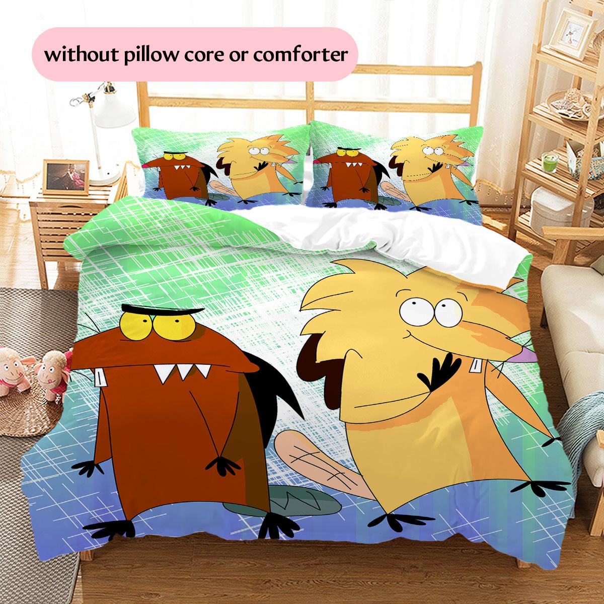 Angry Beavers Pattern Bedding Quilt Set Home Decoration Gift (1 * duvet cover + 2 * pillowcase without core) 135x200cm
Angry Beavers Pattern Bedding Quilt Set Home Decoration Gift (1 * duvet cover + 2 * pillowcase without core) 135x200cm