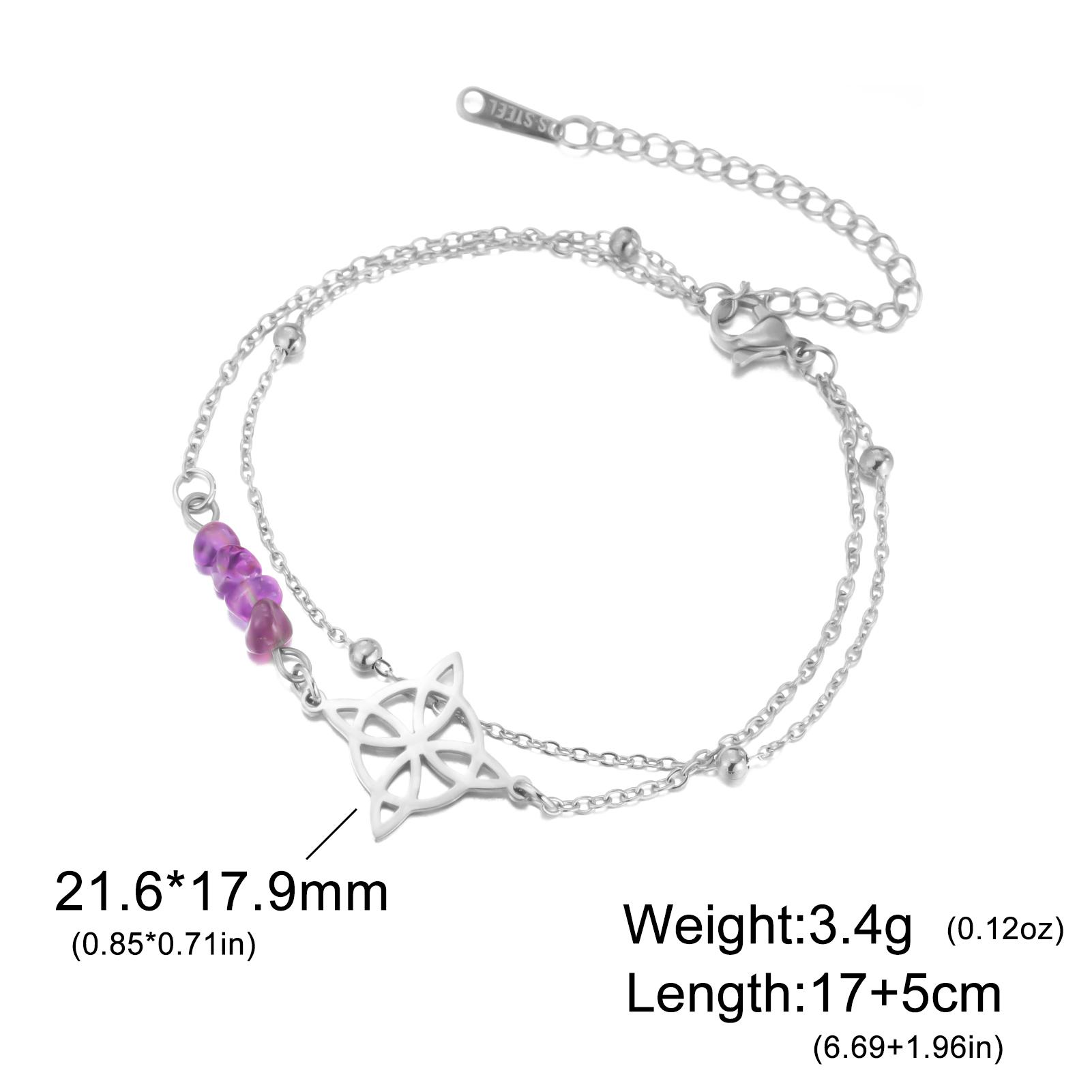 Teamer Purple Crystal Witch Knot Pendant bracelet Women Stainless Steel Beads Chain Vintage Amulet Witchcraft Jewelry Gift New 17-22cm
Teamer Purple Crystal Witch Knot Pendant bracelet Women Stainless Steel Beads Chain Vintage Amulet Witchcraft Jewelry Gift New 17-22cm