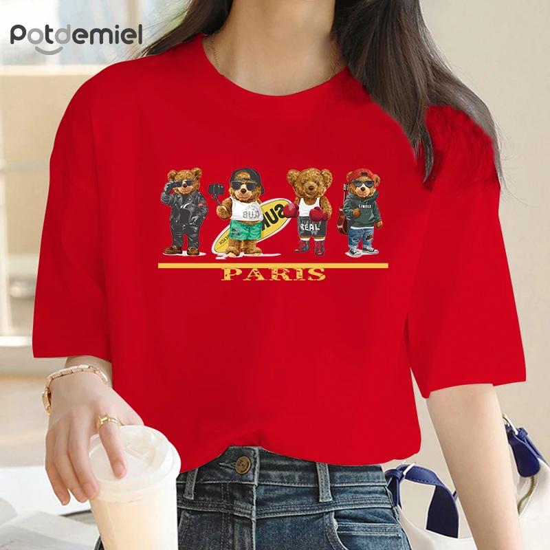 Women s Four Bears Printed Short-sleeved T-shirt Y2K Cotton Round Neck Summer Fashion New Fashion Casual XXXXL
Women s Four Bears Printed Short-sleeved T-shirt Y2K Cotton Round Neck Summer Fashion New Fashion Casual XXXXL