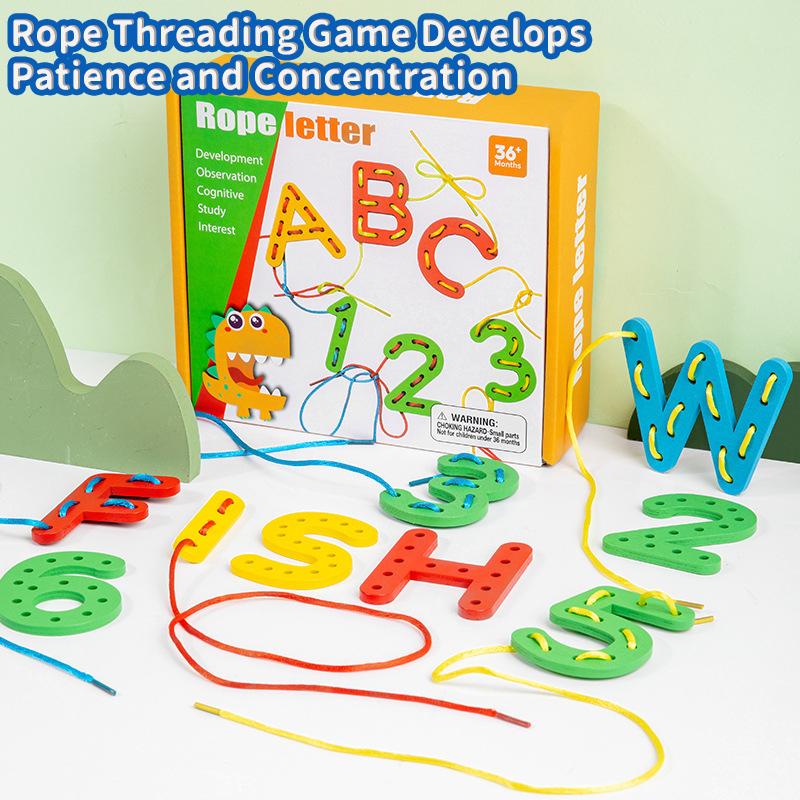 Wooden Number Letter Rope Game Montessori Early Childhood Educational Toys Creative Cognitive Rope Threading Toy Puzzle Game
Wooden Number Letter Rope Game Montessori Early Childhood Educational Toys Creative Cognitive Rope Threading Toy Puzzle Game