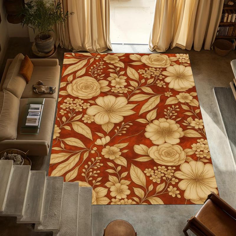 2D Rich Red Floral Area Rug Non Slip Washable Floor Carpet with Lush Botanical and Dragonfly Motifs for Living Room Bedroom 40X60CM
2D Rich Red Floral Area Rug Non Slip Washable Floor Carpet with Lush Botanical and Dragonfly Motifs for Living Room Bedroom 40X60CM