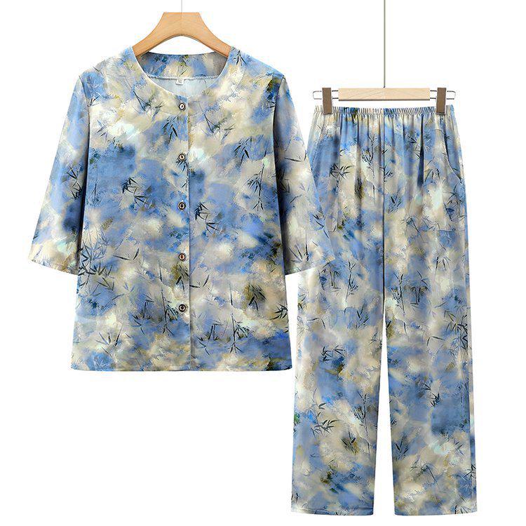 Elderly Women s Summer Cotton Silk Set: Mid-Sleeve Shirt & Loose Cardigan Two-Piece 5XL, 145-160 lbs
Elderly Women s Summer Cotton Silk Set: Mid-Sleeve Shirt & Loose Cardigan Two-Piece 5XL, 145-160 lbs