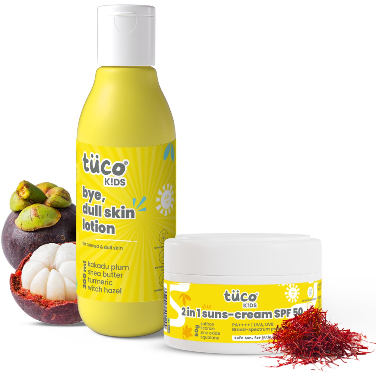 Tuco® Kids Bright Skin Kit | Крем для лица с шафраном (Солнцезащитный) (50г) & Ежедневный увлажняющий лосьон для тела (200мл) | Широкий спектр | Возраст 2-5, 5-10, 10-15 |
Tuco® Kids Bright Skin Kit | Крем для лица с шафраном (Солнцезащитный) (50г) & Ежедневный увлажняющий лосьон для тела (200мл) | Широкий спектр | Возраст 2-5, 5-10, 10-15 |