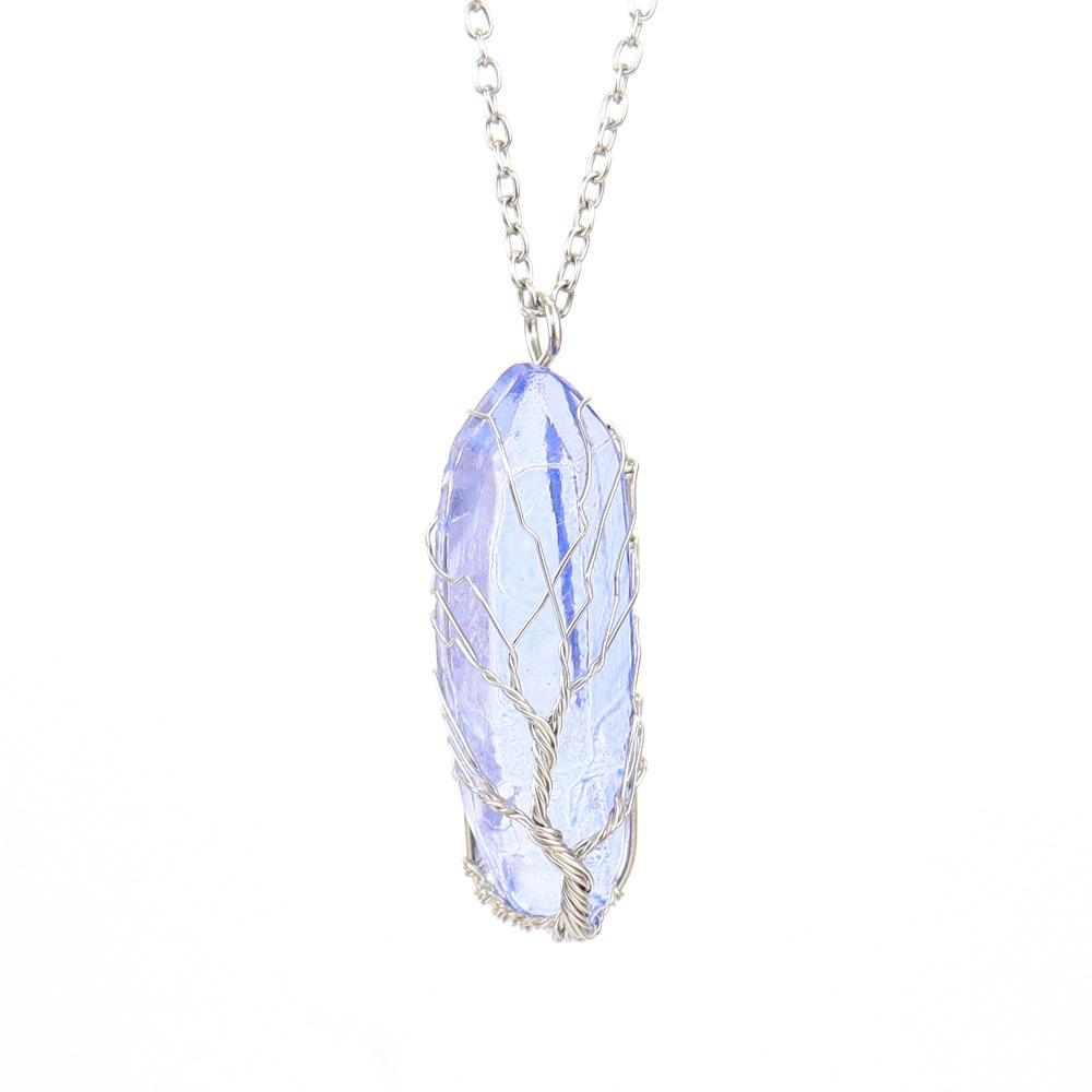 Dyed Crystal Column Hand Wound Tree Of Life Rainbow Pendant Necklace N660
Dyed Crystal Column Hand Wound Tree Of Life Rainbow Pendant Necklace N660