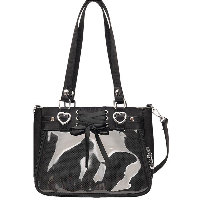 New Y2K Ribbon Bow Ita Shoulder Bag Anime Girl Transparent Crossbody Bag Large Capacity DIY Display Handbag Lady Satin Tote Bag 28x21x10cm
New Y2K Ribbon Bow Ita Shoulder Bag Anime Girl Transparent Crossbody Bag Large Capacity DIY Display Handbag Lady Satin Tote Bag 28x21x10cm