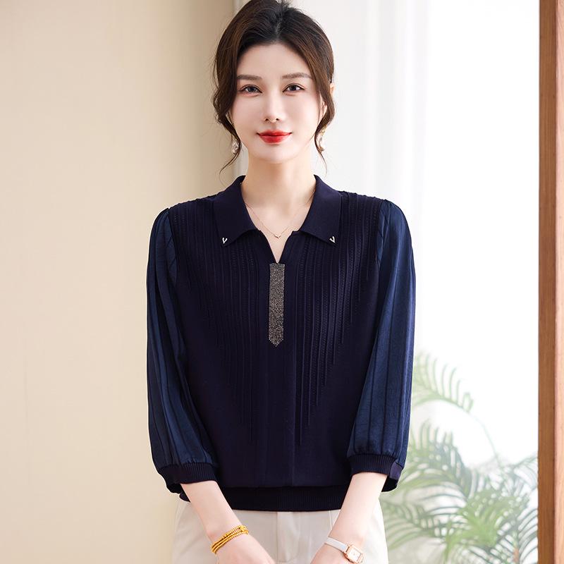 Mom s Chic Seven-Sleeve Lapel T-Shirt for Middle-Aged Women, Spring and Autumn Wear XL (under 115 jin)
Mom s Chic Seven-Sleeve Lapel T-Shirt for Middle-Aged Women, Spring and Autumn Wear XL (under 115 jin)