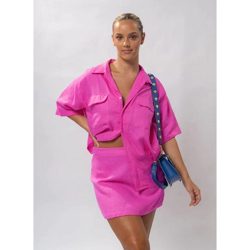 Fashion Style New Arrival Casual Shirt Skirt Two-Piece Suit Loose Shirt and Short Skirt Set Dark pink L
Fashion Style New Arrival Casual Shirt Skirt Two-Piece Suit Loose Shirt and Short Skirt Set Dark pink L