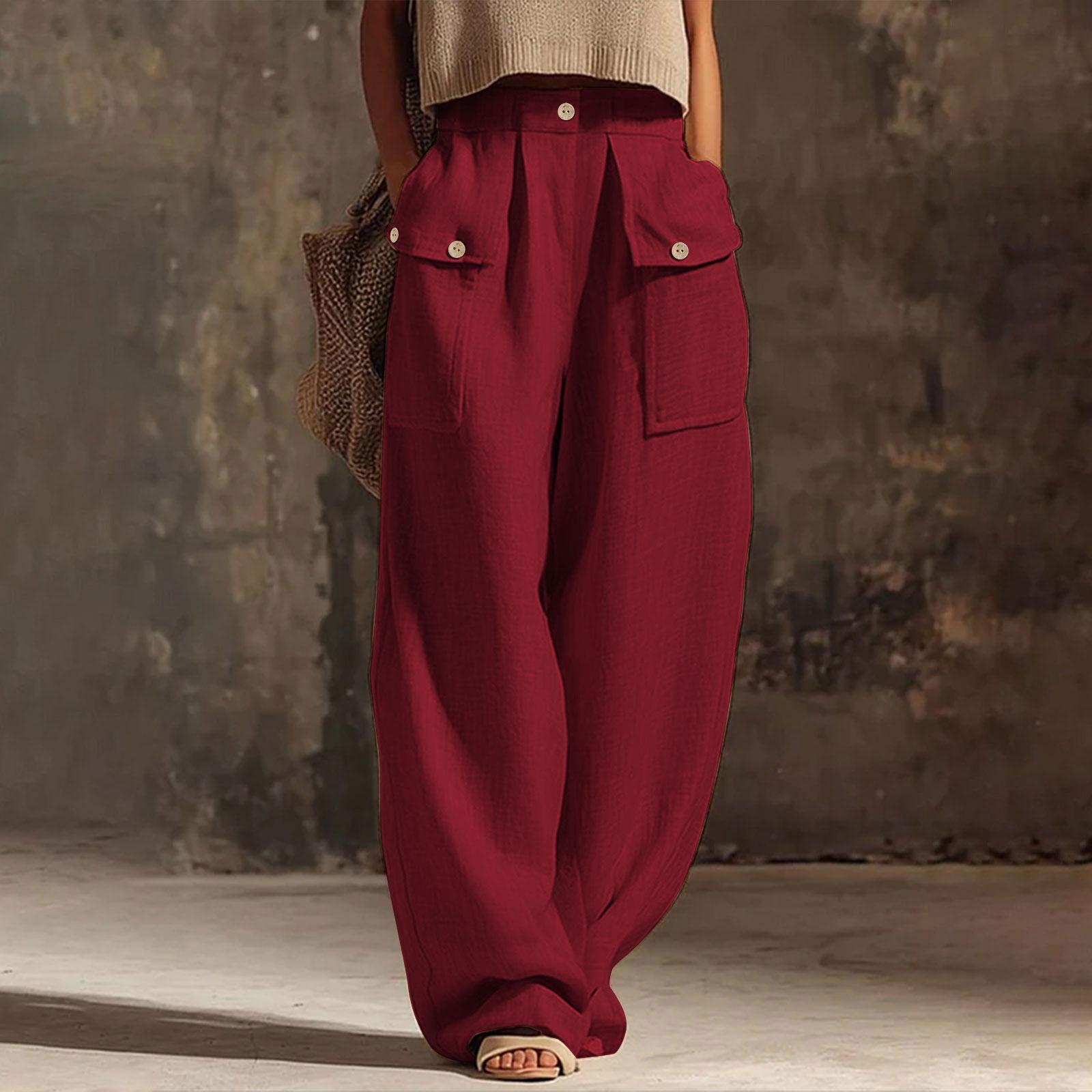 Women’s Casual Wide Leg Pants with Buttoned Pockets Cotton Linen Relaxed Fit Trousers for Everyday Wear Office Travel Lounge XL винный
Women’s Casual Wide Leg Pants with Buttoned Pockets Cotton Linen Relaxed Fit Trousers for Everyday Wear Office Travel Lounge XL винный
