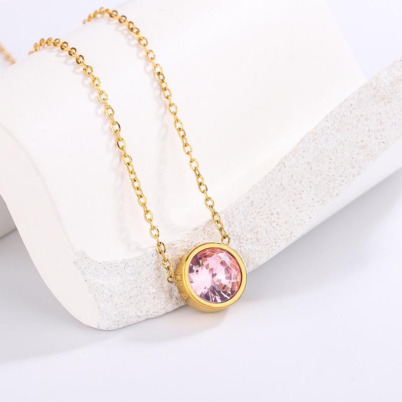 Elegant K9 Diamond Necklace: Versatile Niche Design, 18K Gold-Plated Pendant, Stainless Steel, with Colored Diamonds.
Elegant K9 Diamond Necklace: Versatile Niche Design, 18K Gold-Plated Pendant, Stainless Steel, with Colored Diamonds.