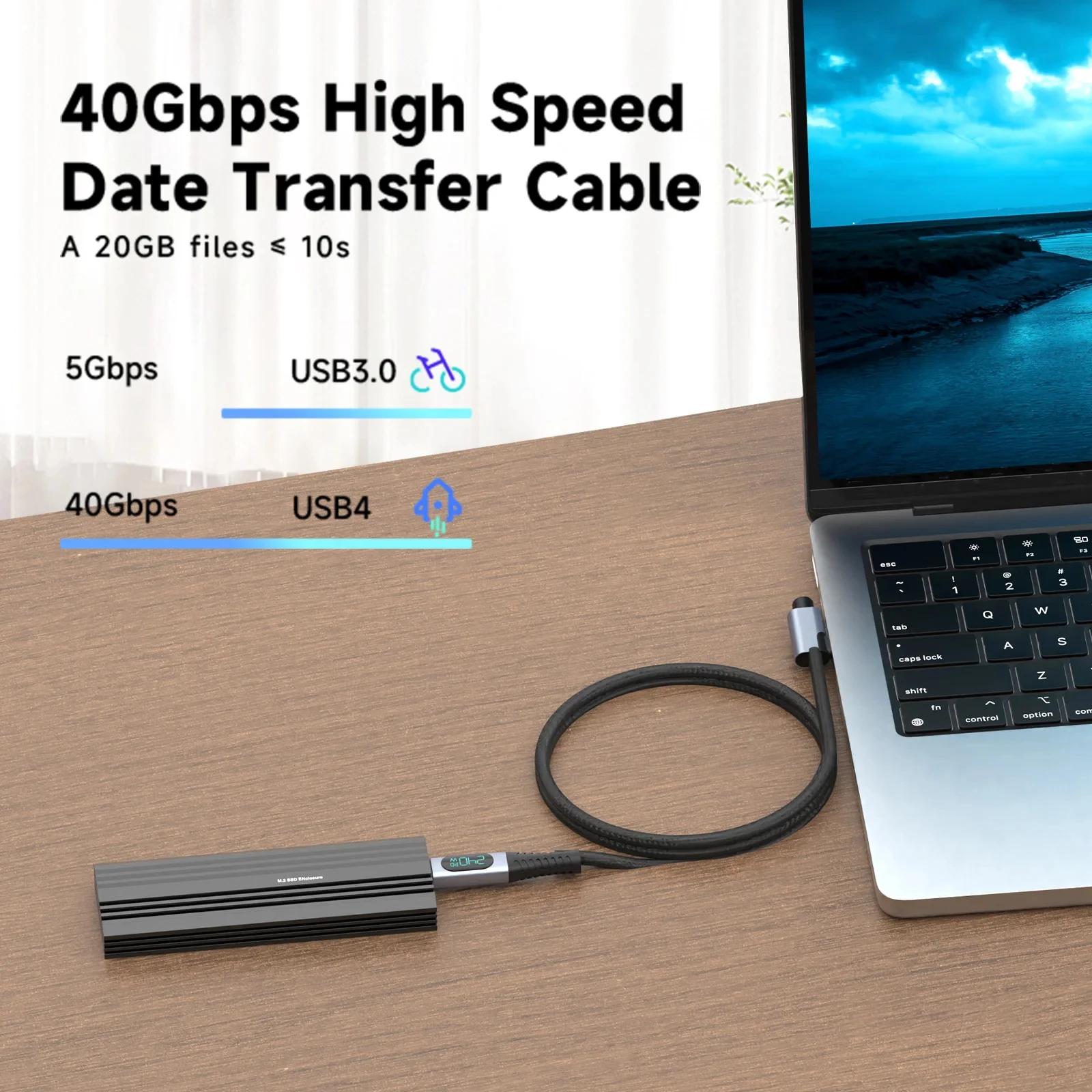 USB4.0 Type C to Type C Cable PD 240W Fast Charging Cable 40Gbps Transfer Cable 8K@60Hz Same Screen Cable for Galaxy MacBook Pro
USB4.0 Type C to Type C Cable PD 240W Fast Charging Cable 40Gbps Transfer Cable 8K@60Hz Same Screen Cable for Galaxy MacBook Pro