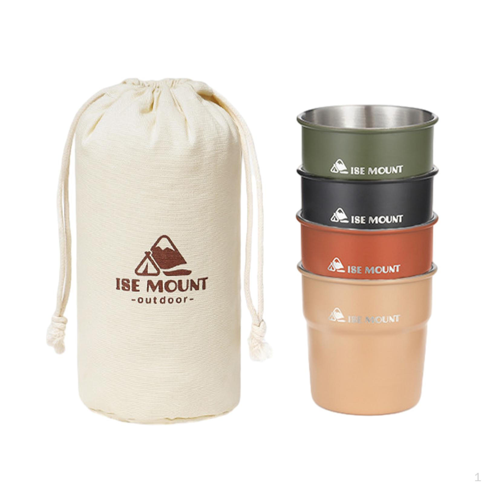4Pcs Outdoor Stainless Steel Cups Tea Cup Reusable with Storage Bag 300ml Camping Mug Drinking Style C
4Pcs Outdoor Stainless Steel Cups Tea Cup Reusable with Storage Bag 300ml Camping Mug Drinking Style C