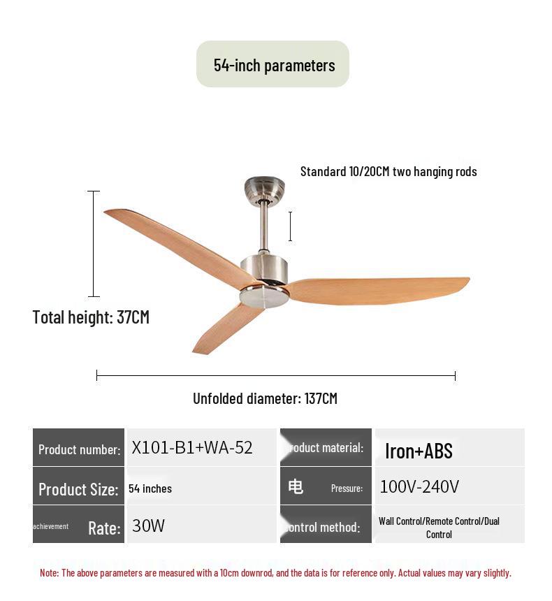 Variable Frequency Ceiling Fan with Light and Remote Control, Solid Wood Blades, for Living Room, Dining Room, Bedroom Plastic Blades + Remote Control
Variable Frequency Ceiling Fan with Light and Remote Control, Solid Wood Blades, for Living Room, Dining Room, Bedroom Plastic Blades + Remote Control
