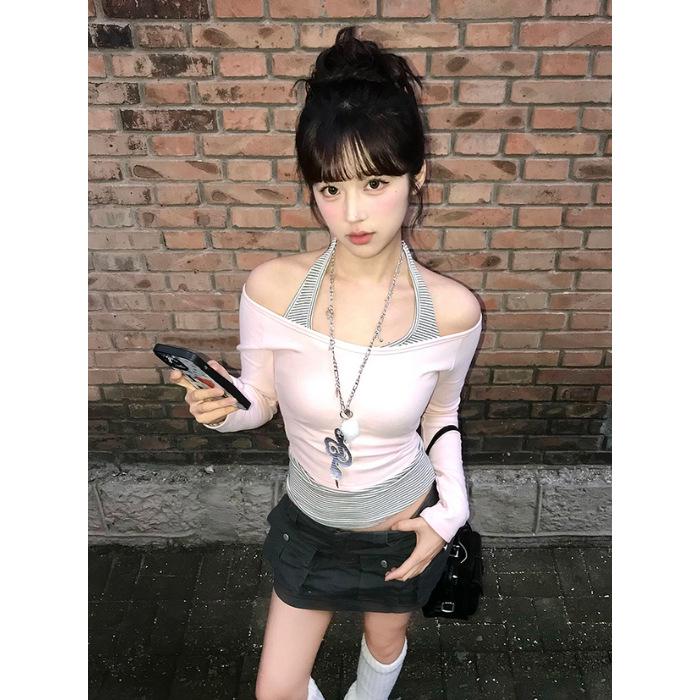 Women s Winter Striped Halter Camisole and Plush Long-Sleeved T-Shirt Two-Piece Set XL
Women s Winter Striped Halter Camisole and Plush Long-Sleeved T-Shirt Two-Piece Set XL
