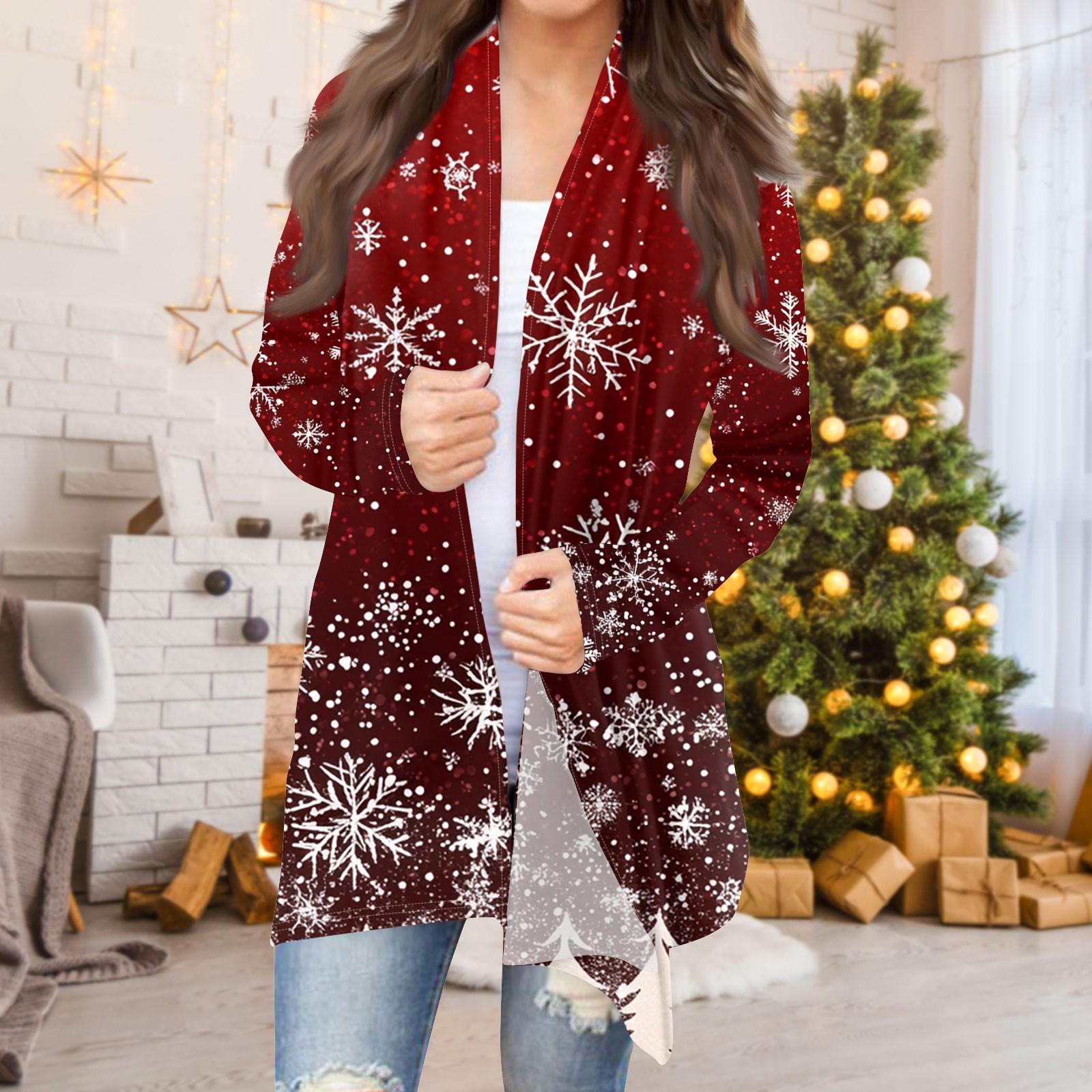 Женская мода повседневная рождественская печать средней длины кардиган куртка пальто XXXXXL винный
Женская мода повседневная рождественская печать средней длины кардиган куртка пальто XXXXXL винный