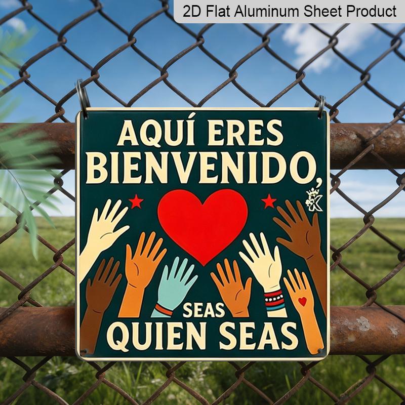 2D Flat 1pc Retro Aluminum Wall Decor- Inclusivity and Equality Theme Decorative Plate with Spanish and Multicultural Gesture Design, Retro Home Cafe 20*20cm
2D Flat 1pc Retro Aluminum Wall Decor- Inclusivity and Equality Theme Decorative Plate with Spanish and Multicultural Gesture Design, Retro Home Cafe 20*20cm