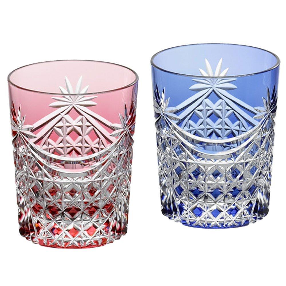 Kagami Crystal Pair of Rock Red and Edo Square Basket Weave Pattern on Curtain Glasses, Blue, 240cc, Kiriko, Pleats, TPS370-2835AB
Kagami Crystal Pair of Rock Red and Edo Square Basket Weave Pattern on Curtain Glasses, Blue, 240cc, Kiriko, Pleats, TPS370-2835AB