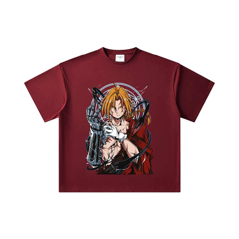 260 GSM Double Yarn 32 Count 100% Cotton Fullmetal Alchemist V6 Edward Print Unisex Heavy Cotton T Shirt 2XL вина червоного кольору
260 GSM Double Yarn 32 Count 100% Cotton Fullmetal Alchemist V6 Edward Print Unisex Heavy Cotton T Shirt 2XL вина червоного кольору