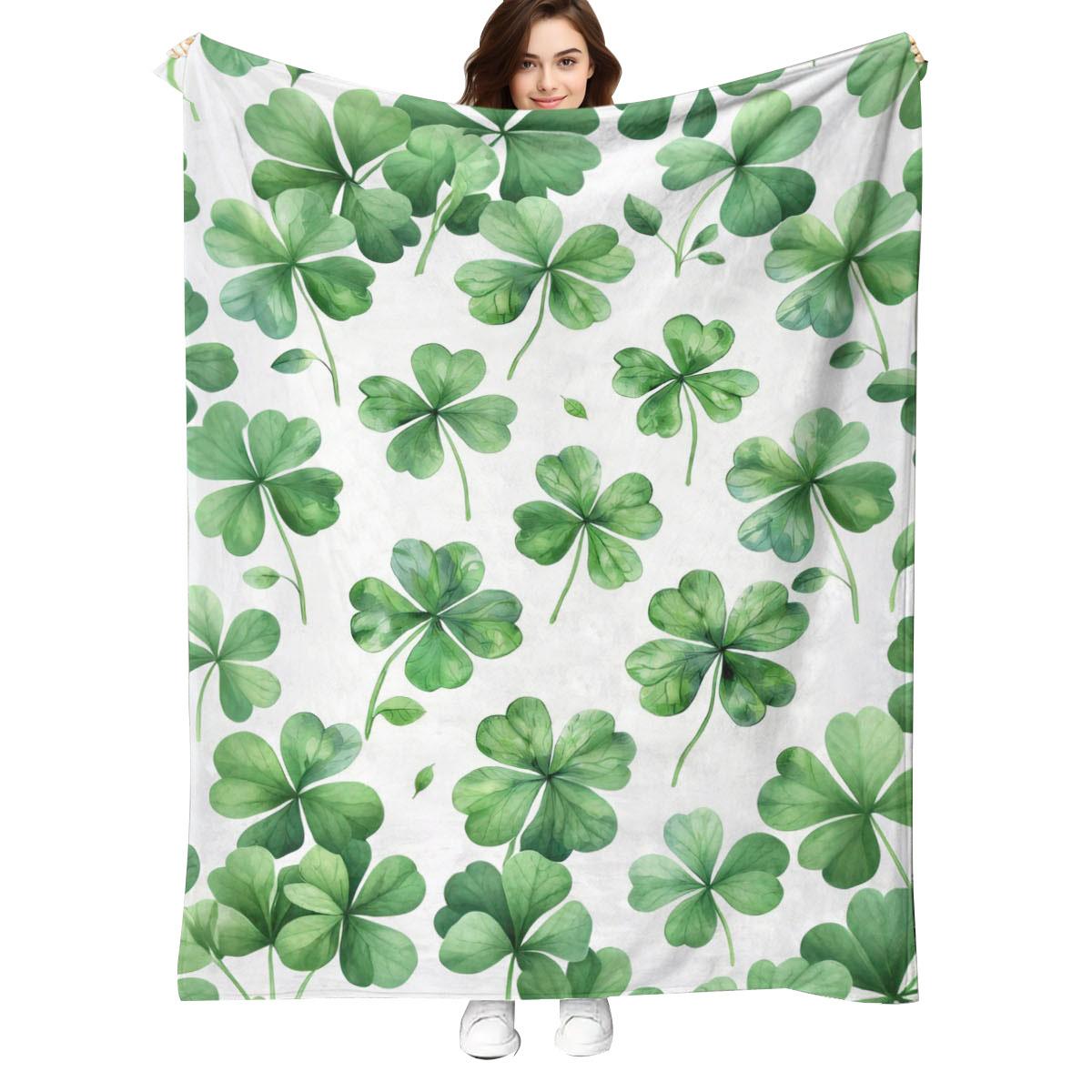 1 piece of comfortable St Patricks clover patterned flannel blanket perfect for home camping car or office use holiday 75x100cm (30x40inch)
1 piece of comfortable St Patricks clover patterned flannel blanket perfect for home camping car or office use holiday 75x100cm (30x40inch)